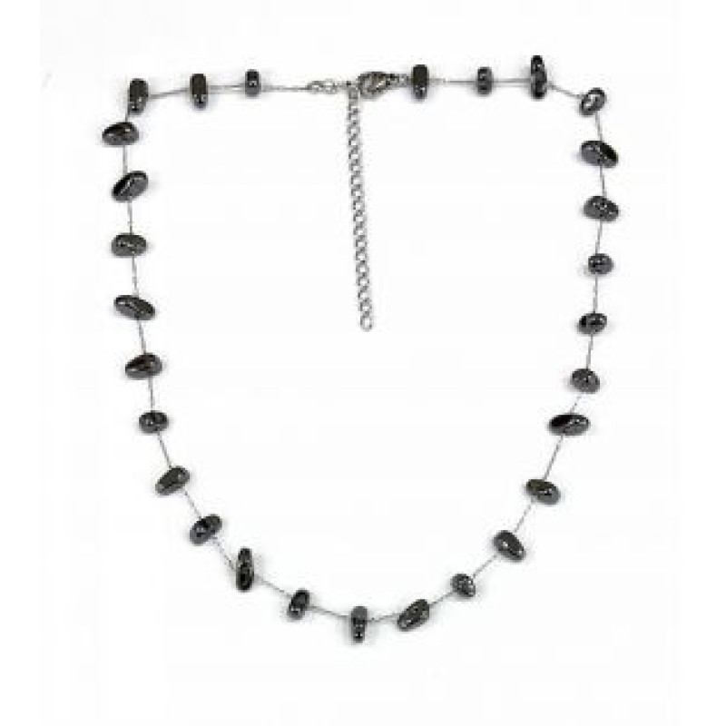 Kostibas 1013-769A, Κολιέ, Ατσάλι, Πέτρα, Ασημί