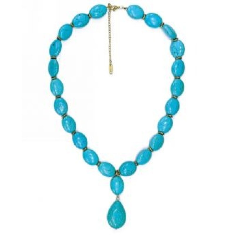 Kostibas 1014-938XD, Κολιέ, Ατσάλι, Πέτρα, Τιρκουάζ