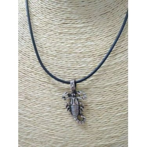 Kostibas 1110-001E, Κολιέ, Ανδρικό, Μοτίφ, Καουτσούκ, Μέταλλο, Ασημί