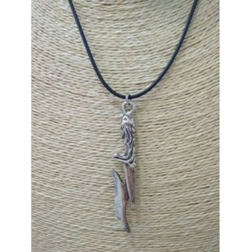 Kostibas 1110-001H, Κολιέ, Ανδρικό, Μοτίφ, Καουτσούκ, Μέταλλο, Ασημί