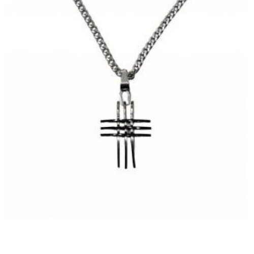 Kostibas 1313-414AM, Σταυρός, Stainless Steel, Ατσάλι, Ασημί/Μαύρο