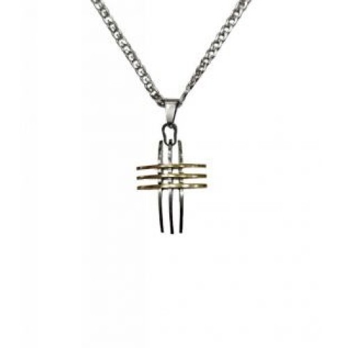 Kostibas 1313-414AX, Σταυρός, Stainless Steel, Ατσάλι, Ασημί/Χρυσό