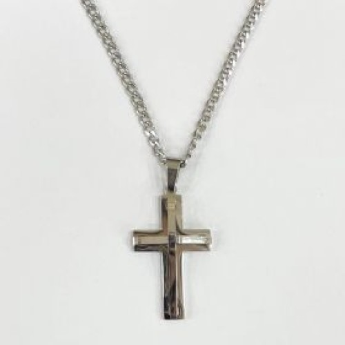 Kostibas 1313-416AA, Σταυρός, Stainless Steel, Ατσάλι, Ασημί