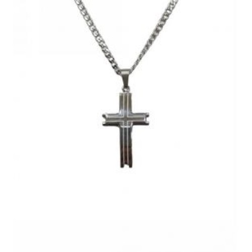 Kostibas 1313-435AA, Σταυρός, Stainless Steel, Ατσάλι, Ασημί