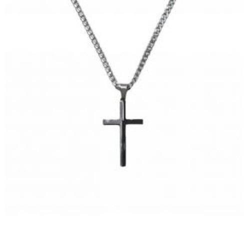 Kostibas 1313-440AM, Σταυρός, Stainless Steel, Ατσάλι, Ασημί/Μαύρο