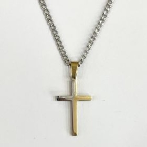 Kostibas 1313-440AX, Σταυρός, Stainless Steel, Ατσάλι, Ασημί/Χρυσό