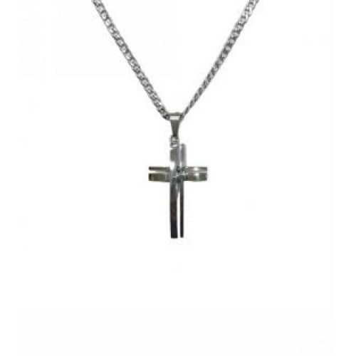 Kostibas 1313-445AA, Σταυρός, Stainless Steel, Ατσάλι, Ασημί