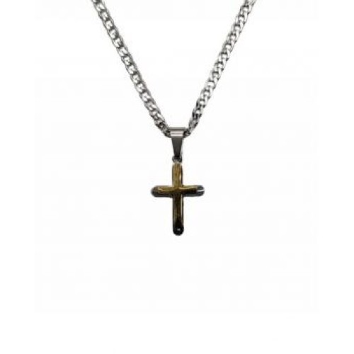 Kostibas 1313-447AX, Σταυρός, Stainless Steel, Ατσάλι, Ασημί/Χρυσό