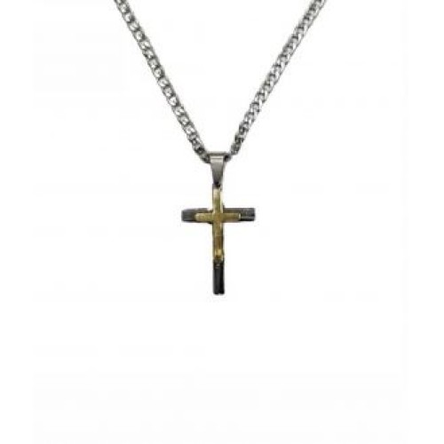 Kostibas 1313-448AX, Σταυρός, Stainless Steel, Ατσάλι, Ασημί/Χρυσό