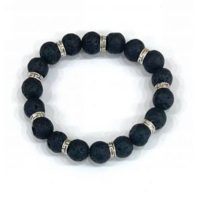 Kostibas 1514-303J2, Βραχιόλι, Πέτρα, Λάβα, Μαύρο