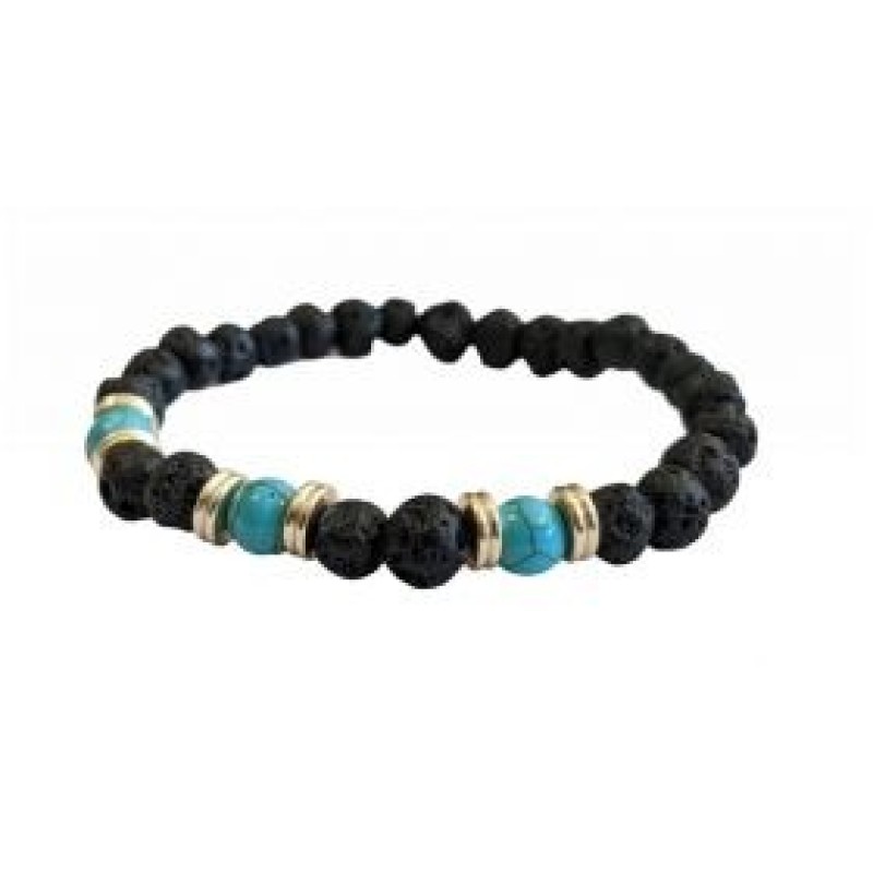 Kostibas 1514-871AD, Βραχιόλι, Πέτρα, Λάβα, Μαύρο