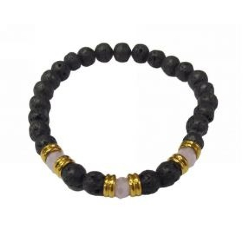 Kostibas 1514-871AR, Βραχιόλι, Πέτρα, Λάβα, Μαύρο