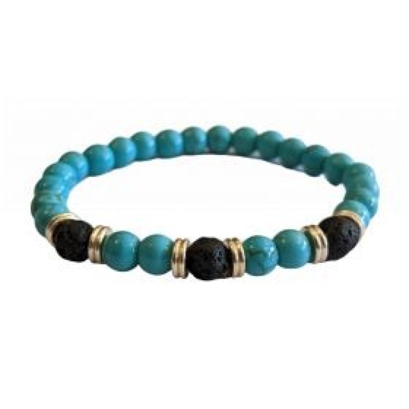 Kostibas 1514-871DA, Βραχιόλι, Πέτρα, Λάβα, Τιρκουάζ