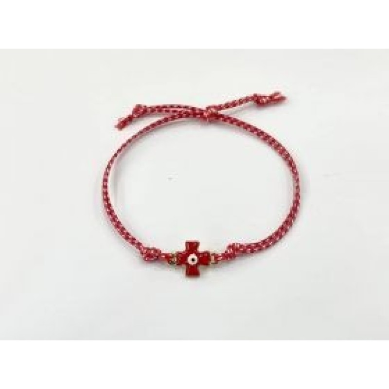 Kostibas 1539-63722, Βραχιόλι Μάρτης, Σχοινί, Μάτι, Κόκκινο