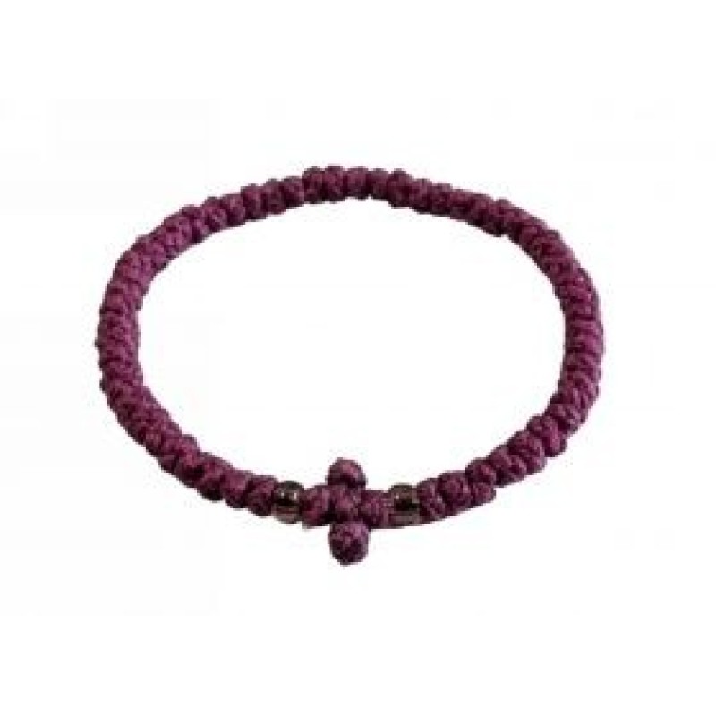 Kostibas 1559-403J3, Βραχιόλι Κομποσκοίνι, Εκκλησιαστικό, Σχοινί, Μωβ