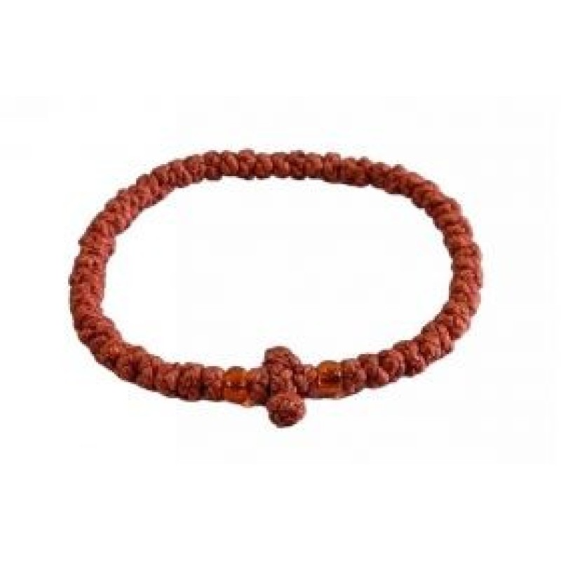 Kostibas 1559-403Q2, Βραχιόλι Κομποσκοίνι, Εκκλησιαστικό, Σχοινί, Πορτοκαλί