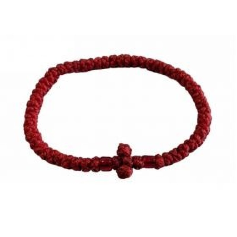 Kostibas 1559-403UU, Βραχιόλι Κομποσκοίνι, Εκκλησιαστικό, Σχοινί, Κόκκινο