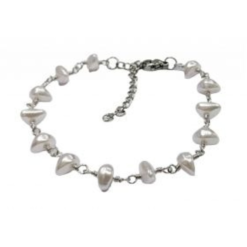Kostibas 1512-901A2, Βραχιόλι, Μέταλλο, Πέρλα, Ασημί
