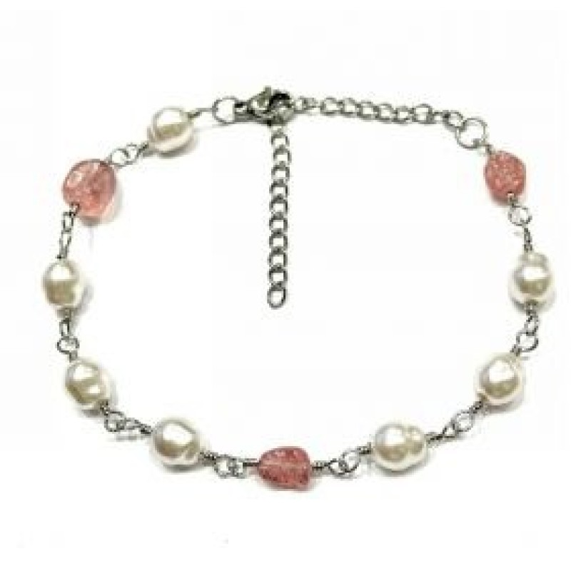 Kostibas 1512-901A3, Βραχιόλι, Μέταλλο, Πέρλα, Ασημί