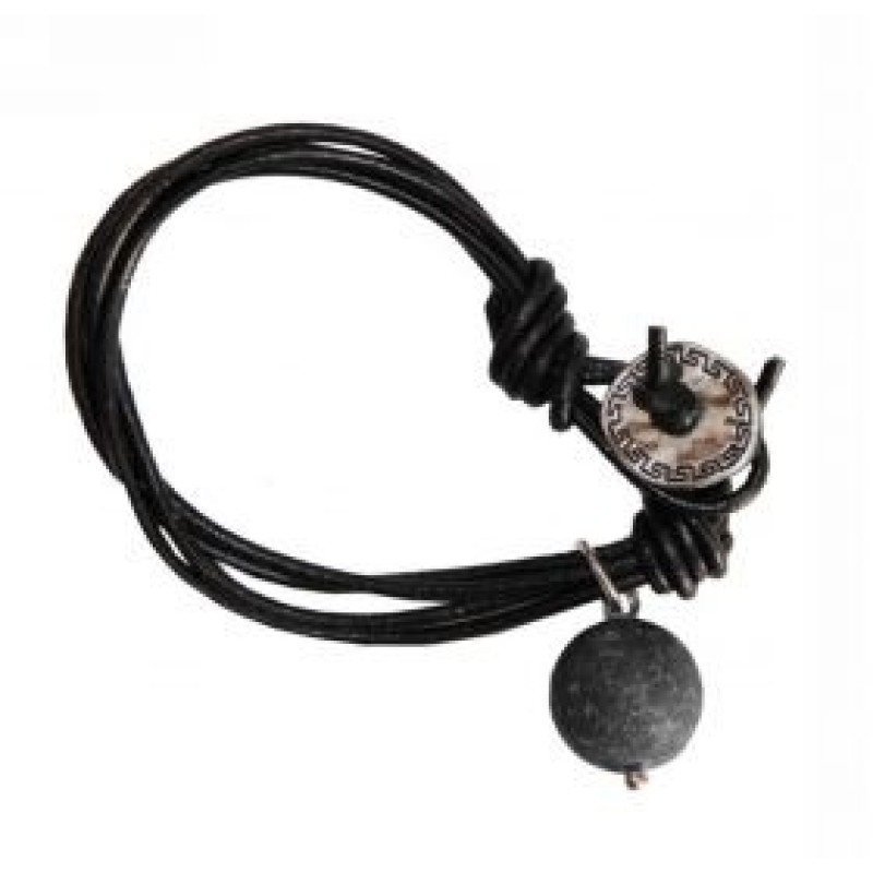 Kostibas 1514-367M, Βραχιόλι, Σχοινί, Πέτρα, Μαύρο