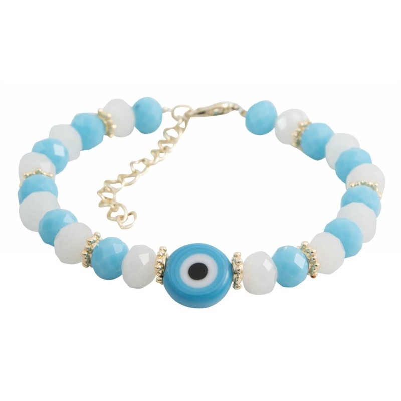 Kostibas 1529-832T, Βραχιόλι, Ατσάλι, Κρύσταλλος, Λευκό/Τιρκουάζ