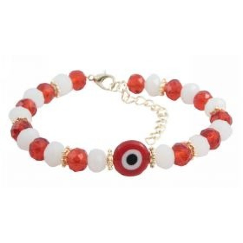 Kostibas 1529-832U, Βραχιόλι, Ατσάλι, Κρύσταλλος, Λευκό/Κόκκινο