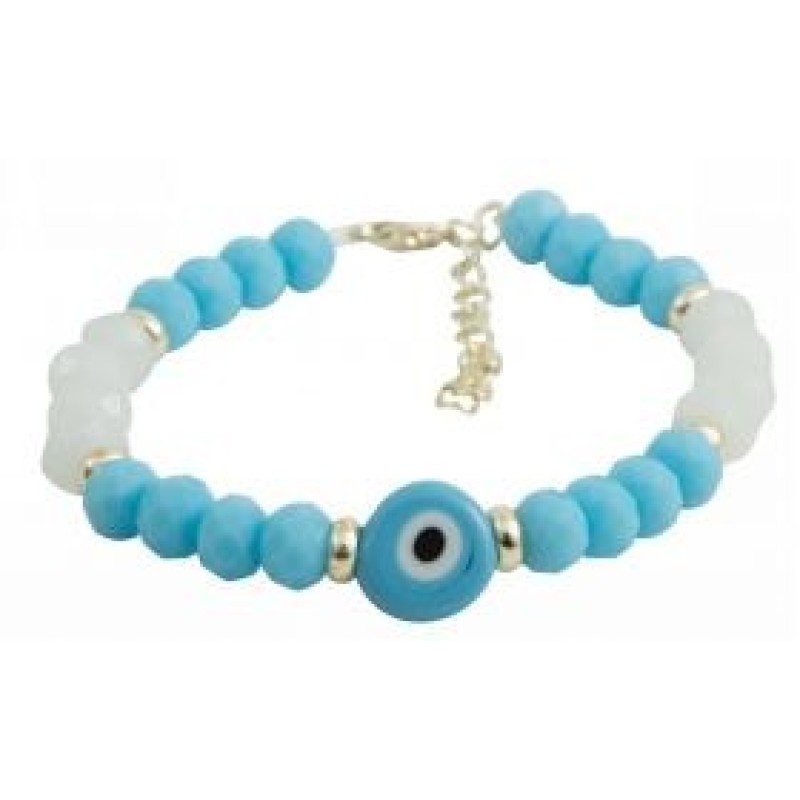 Kostibas 1529-833T, Βραχιόλι, Ατσάλι, Κρύσταλλος, Λευκό/Τιρκουάζ