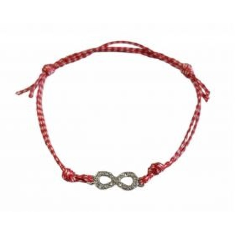 Kostibas 1539-730A2, Βραχιόλι Μάρτης, Σχοινί, Σμάλτο, Κόκκινο