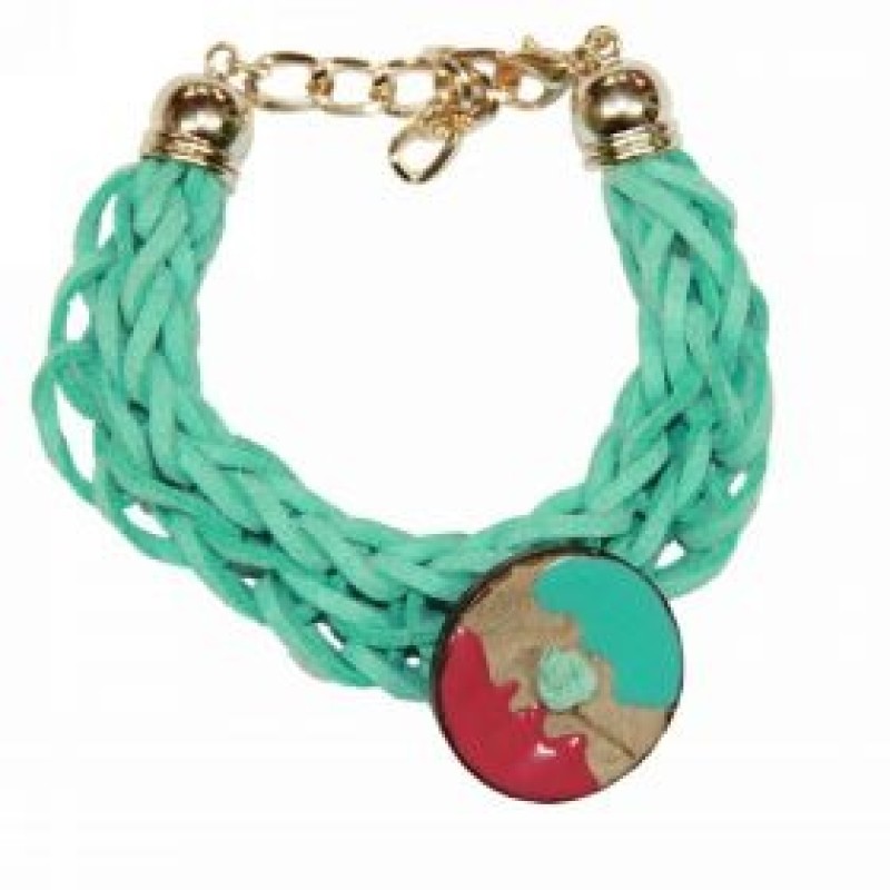 Kostibas 1589-501P, Βραχιόλι, Σχοινί Σουέτ, Κουμπί, Βεραμάν