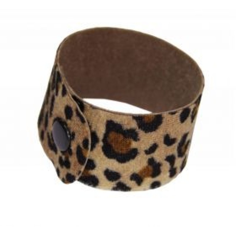 Kostibas 1571-122K, Βραχιόλι, Ύφασμα, Λεοπάρ, Καφέ