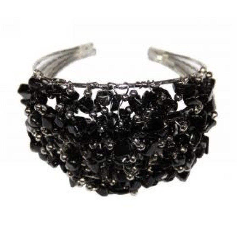 Kostibas 1514-003M, Βραχιόλι, Μέταλλο, Ημιπολύτιμη Πέτρα, Μαύρο