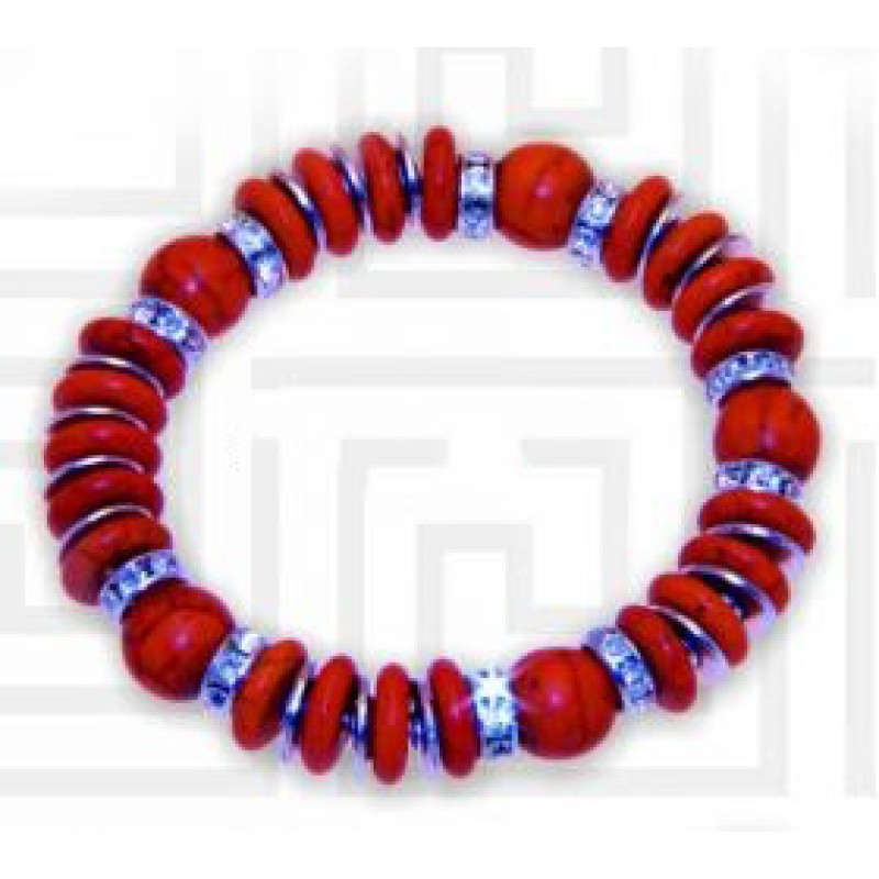 Kostibas 1514-207F, Βραχιόλι, Στρας, Πέτρα, Πορτοκαλί