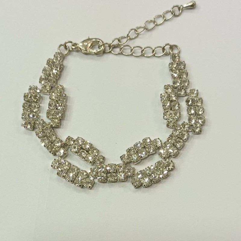 Kostibas 1521-200, Βραχιόλι, Στρας, Ασημί