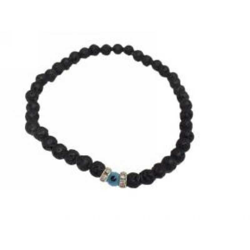 Kostibas 1514-622, Βραχιόλι, Πέτρα, Λάβα, Μαύρο