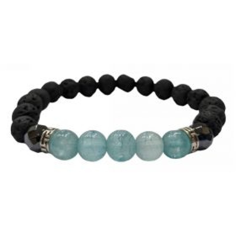Kostibas 1514-901C1, Βραχιόλι, Πέτρα, Μαύρο/Τιρκουάζ