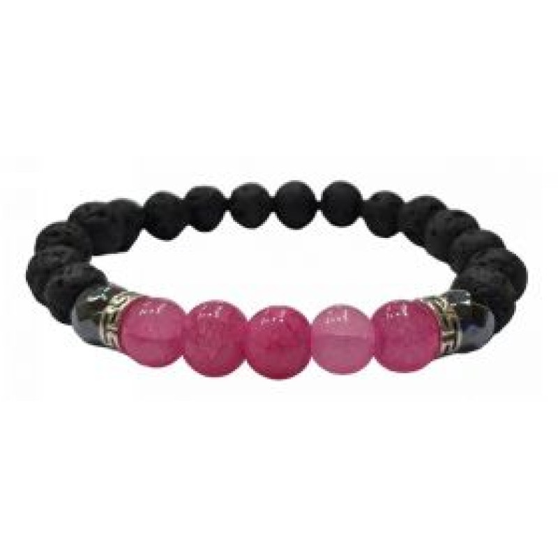 Kostibas 1514-901F1, Βραχιόλι, Πέτρα, Μαύρο/Φούξια