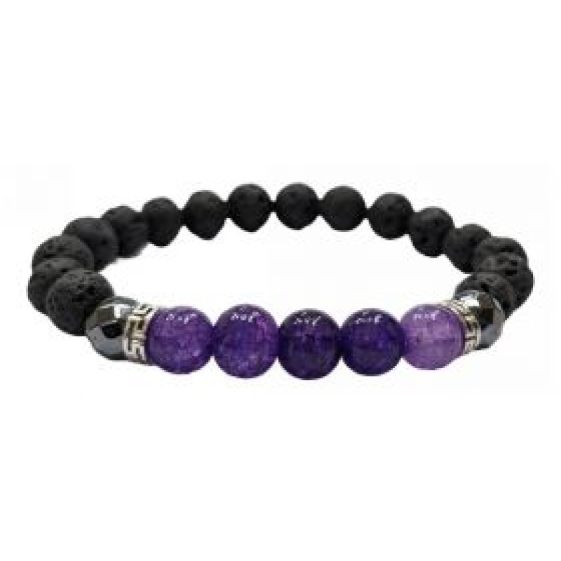 Kostibas 1514-901J1, Βραχιόλι, Πέτρα, Μαύρο/Μωβ