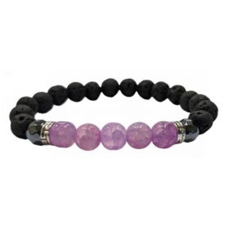 Kostibas 1514-901J2, Βραχιόλι, Πέτρα, Μαύρο/Λιλά