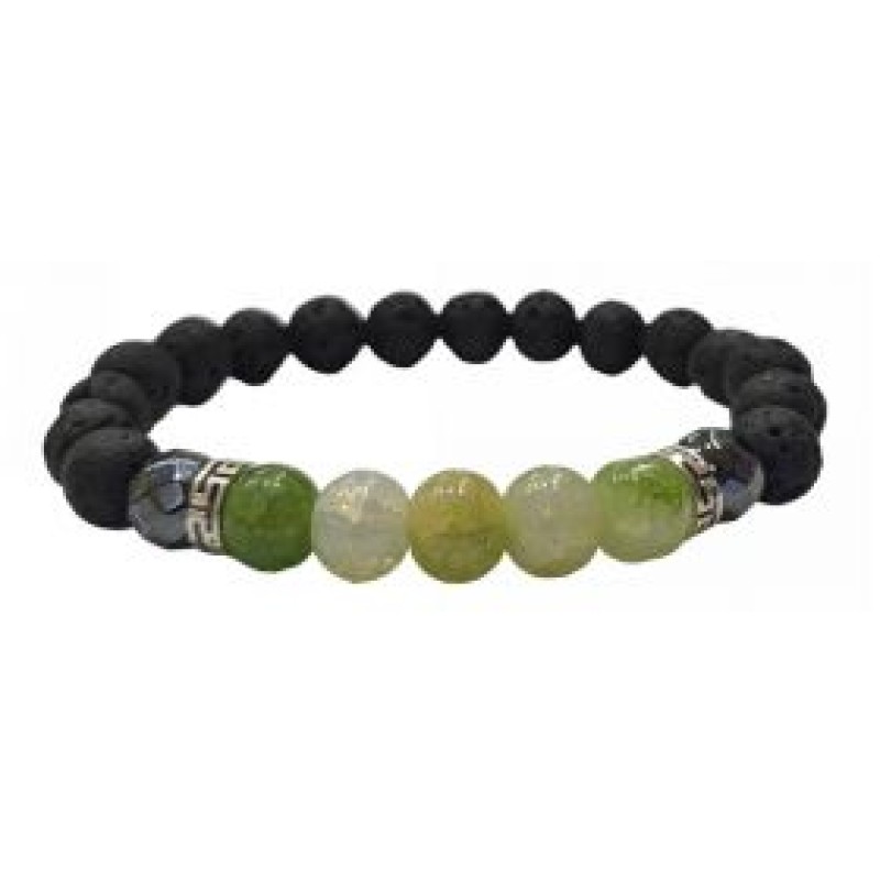 Kostibas 1514-901O3, Βραχιόλι, Πέτρα, Μαύρο/Πράσινο