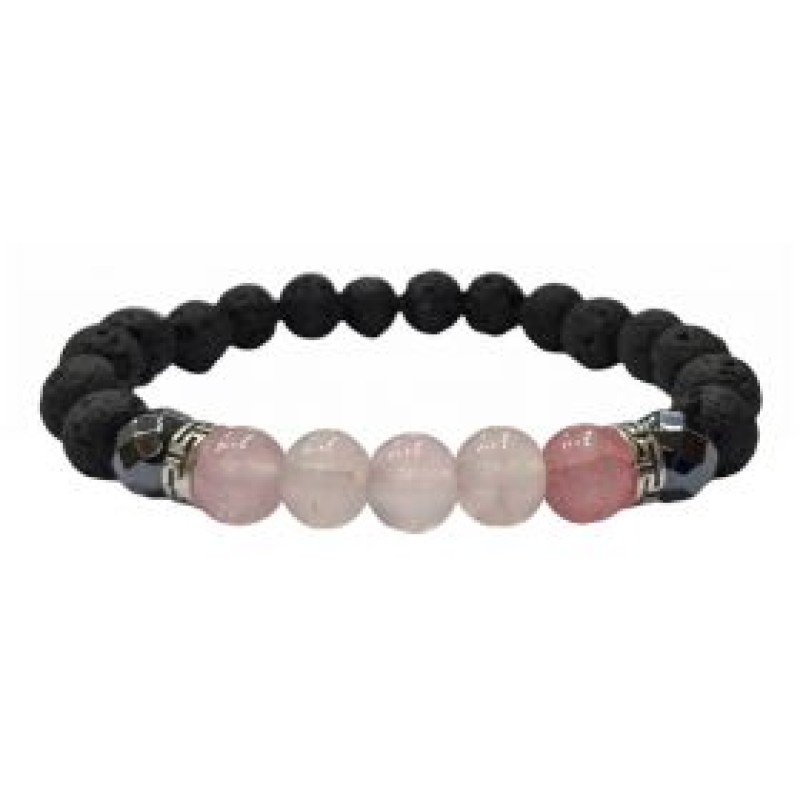 Kostibas 1514-901O4, Βραχιόλι, Πέτρα, Μαύρο/Ροζ