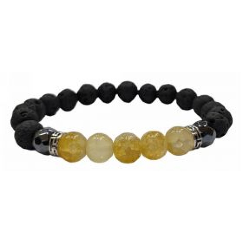 Kostibas 1514-901Y1, Βραχιόλι, Πέτρα, Μαύρο/Κίτρινο