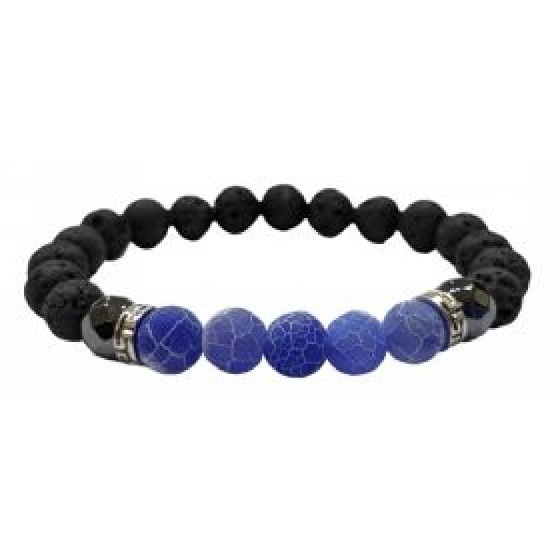 Kostibas 1514-902J1, Βραχιόλι, Πέτρα, Γυαλί, Μαύρο/Μωβ
