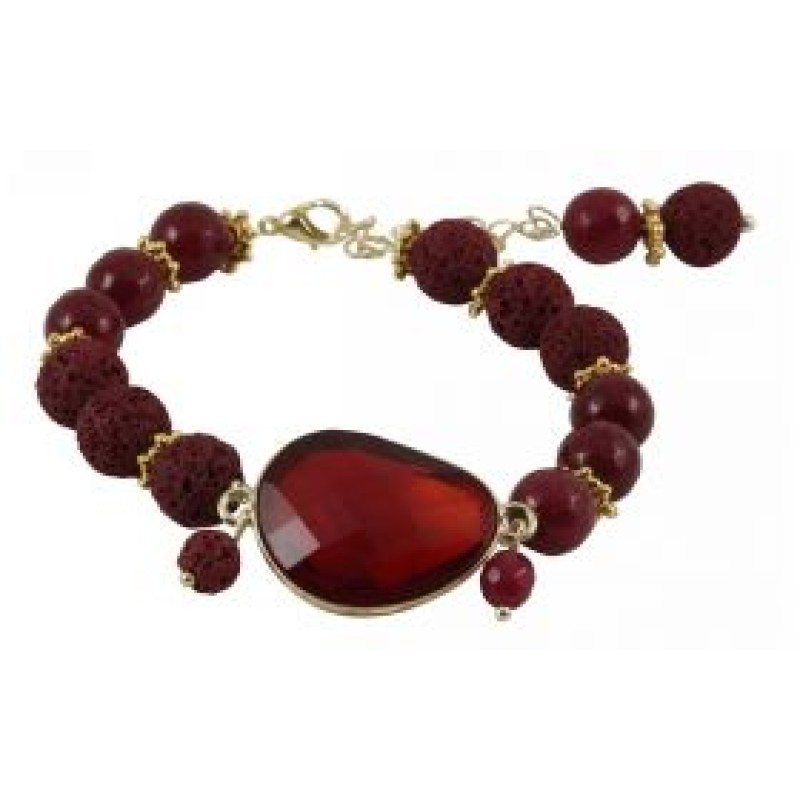 Kostibas 1525-803UD, Βραχιόλι, Ημιπολύτιμοι Λίθοι, Κόκκινο