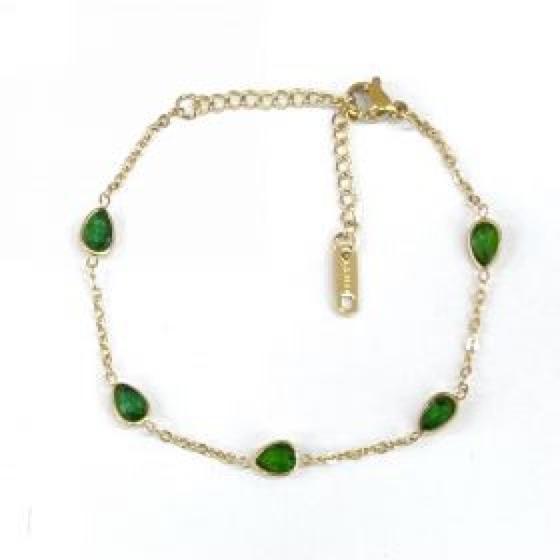 Kostibas 1513-622XP, Βραχιόλι, Ατσάλι, Χρυσό/Πράσινο