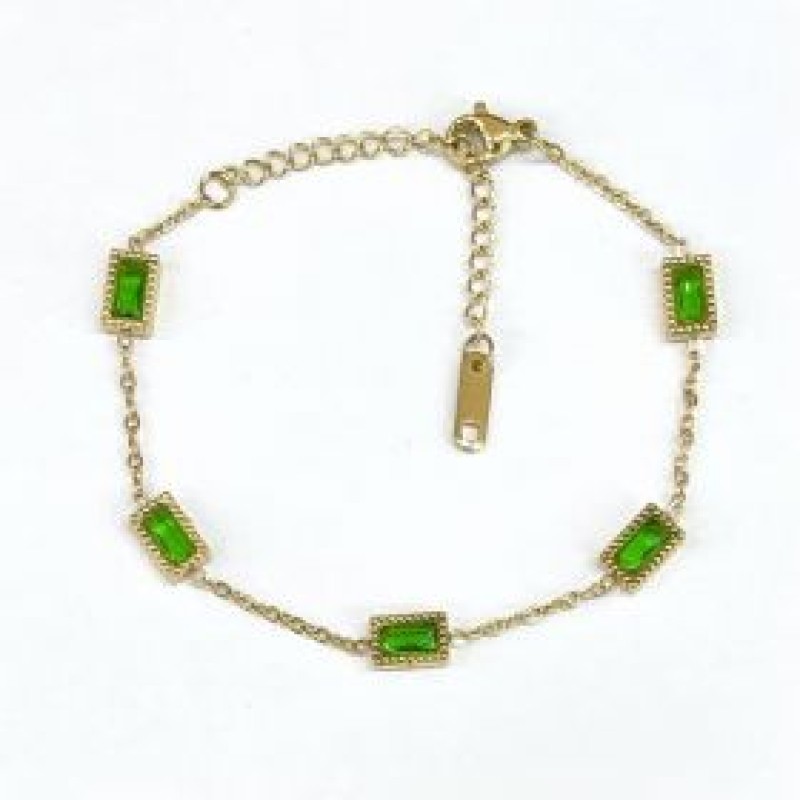 Kostibas 1513-623XP, Βραχιόλι, Ατσάλι, Χρυσό/Πράσινο