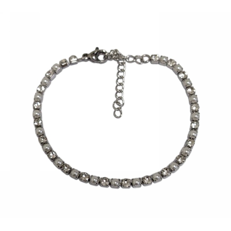 Kostibas 1513-642AL, Βραχιόλι, Ατσάλι, Στρας, Ασημί