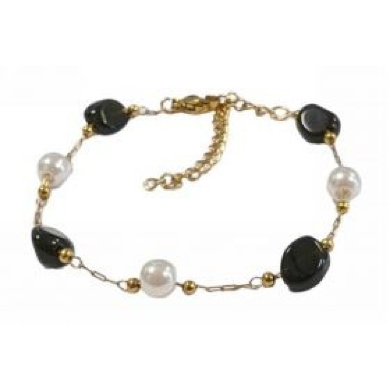 Kostibas 1513-766XM, Βραχιόλι, Ατσάλι, Πολύτιμοι Λίθοι, Χρυσό/Μαύρο