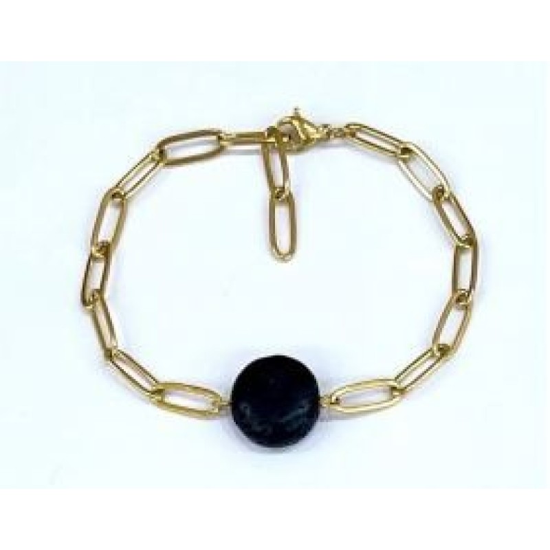 Kostibas 1513-772XA, Βραχιόλι, Ατσάλι, Πέτρα, Χρυσό/Μαύρο