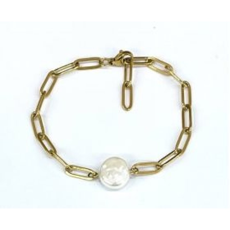 Kostibas 1513-772XL, Βραχιόλι, Ατσάλι, Πέτρα, Χρυσό/Λευκό