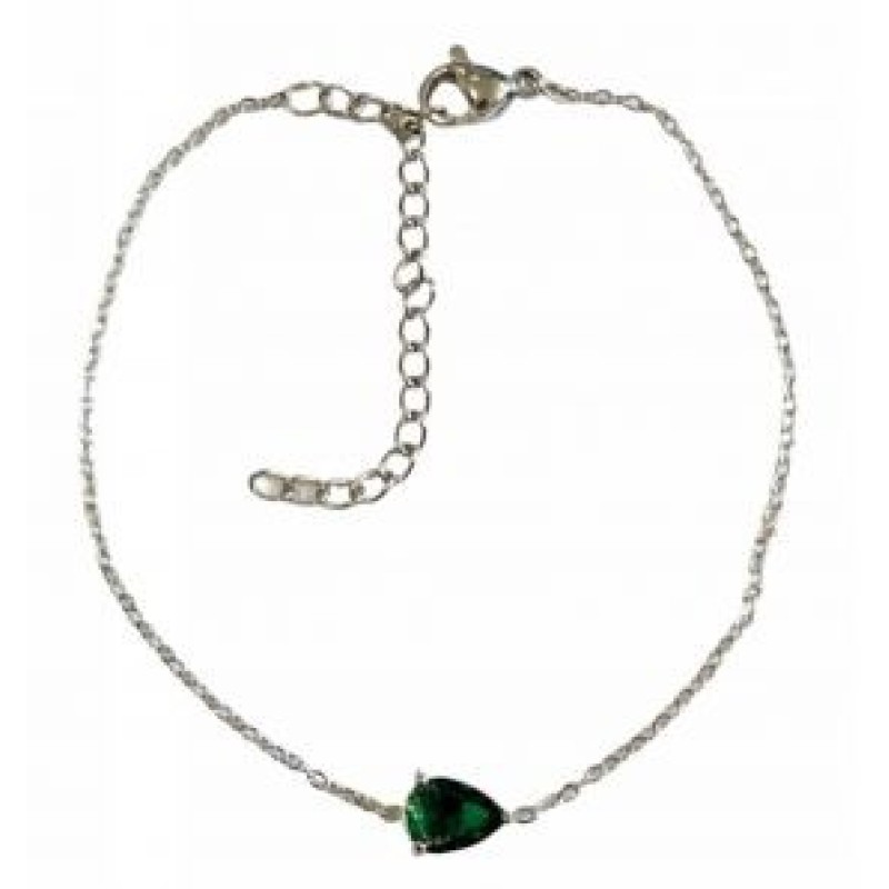 Kostibas 1513-779AP, Βραχιόλι, Ατσάλι Στρας, Ασημί/Πράσινο